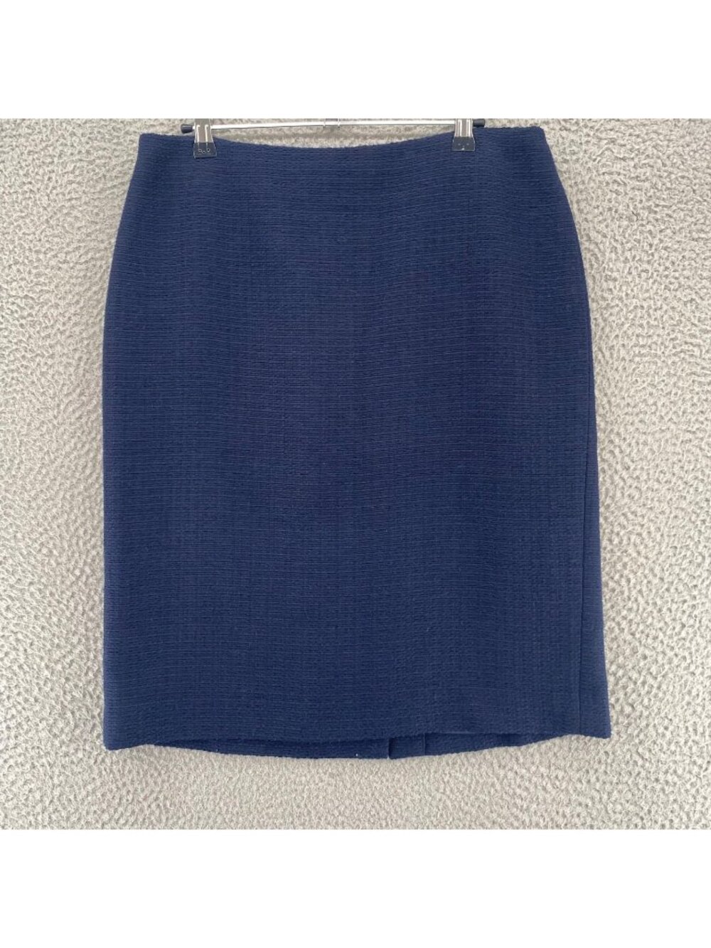 Talbots Skirt Womens 10 Navy Textured Above Knee Pencil Straight Office Career